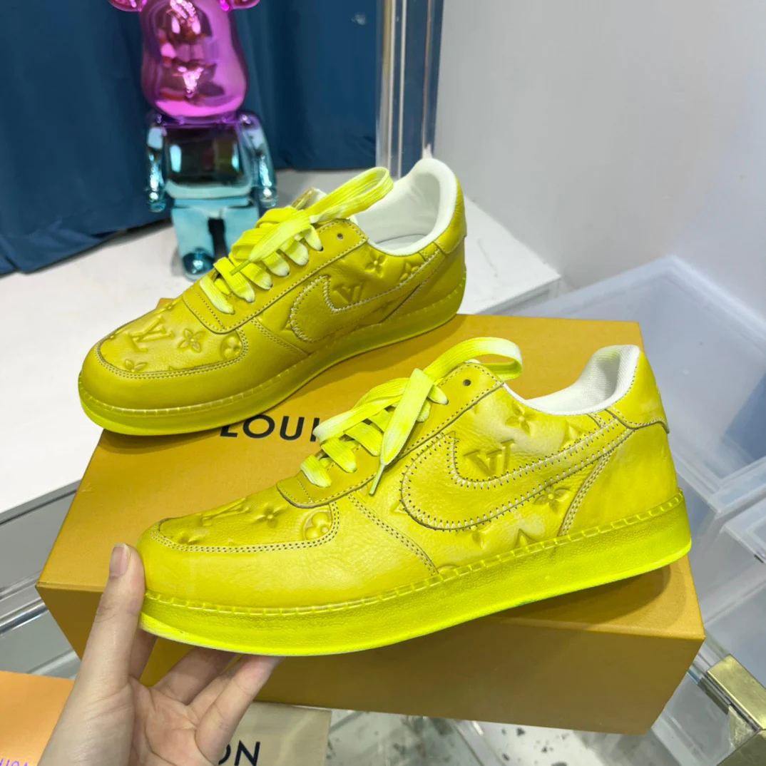 Blue, Green, Yellow and White Shoes