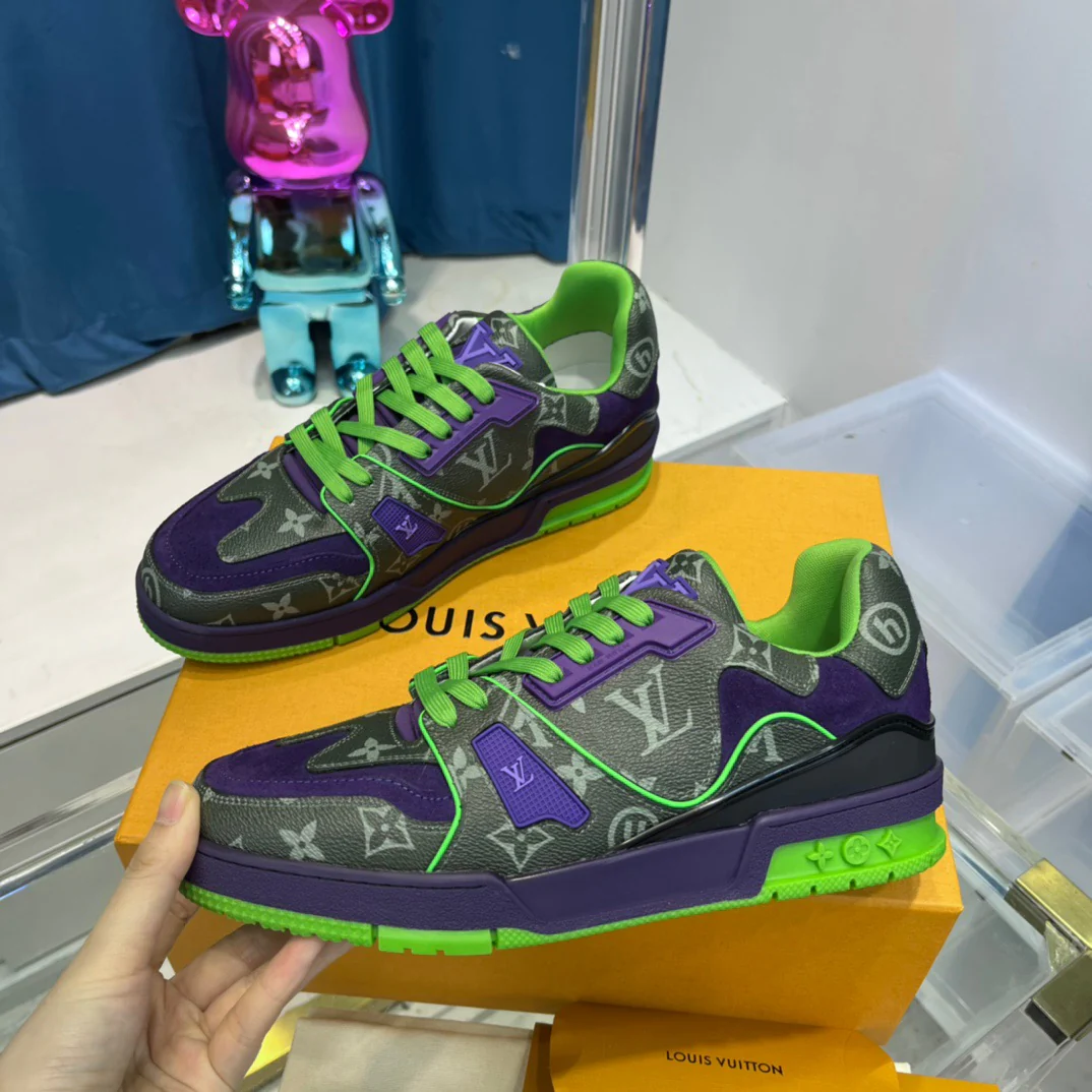 Blue green, Yellow white and Black white Shoes