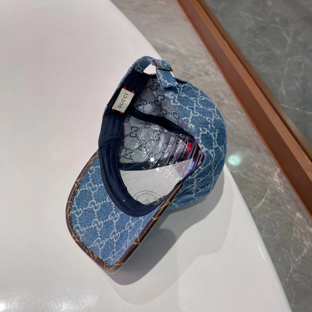 Brown, white, black and blue Caps