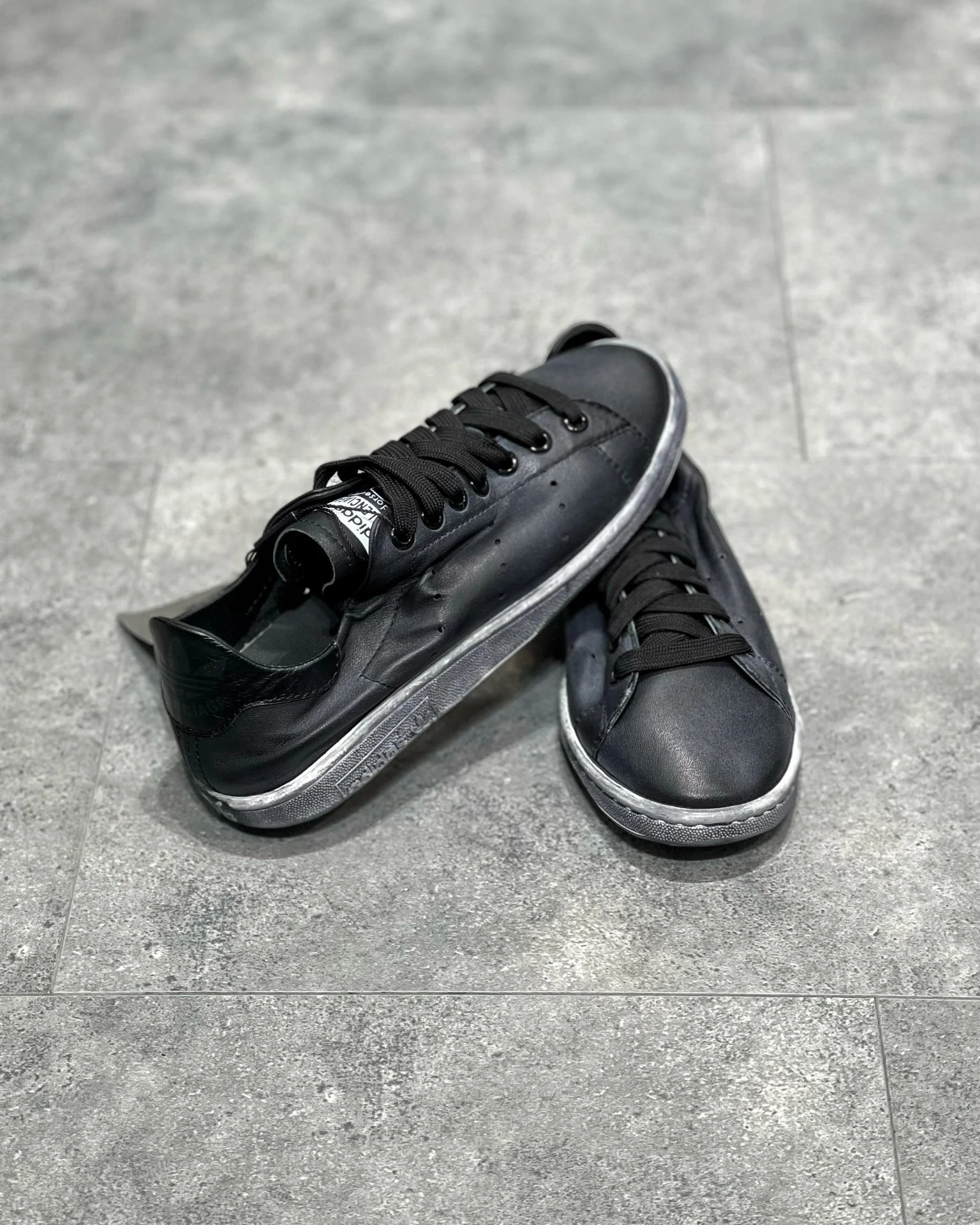 Black, White black and White green Shoes