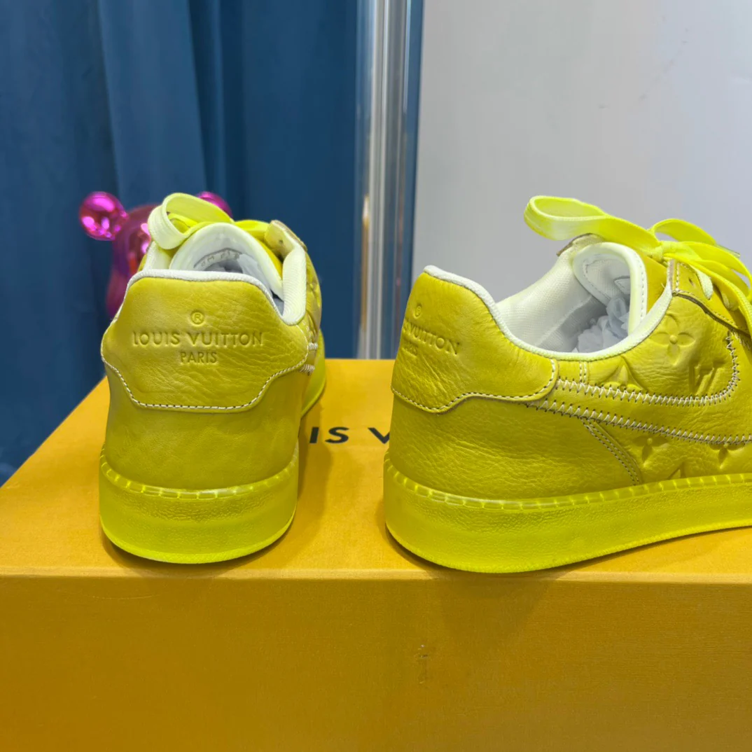 Blue, Green, Yellow and White Shoes