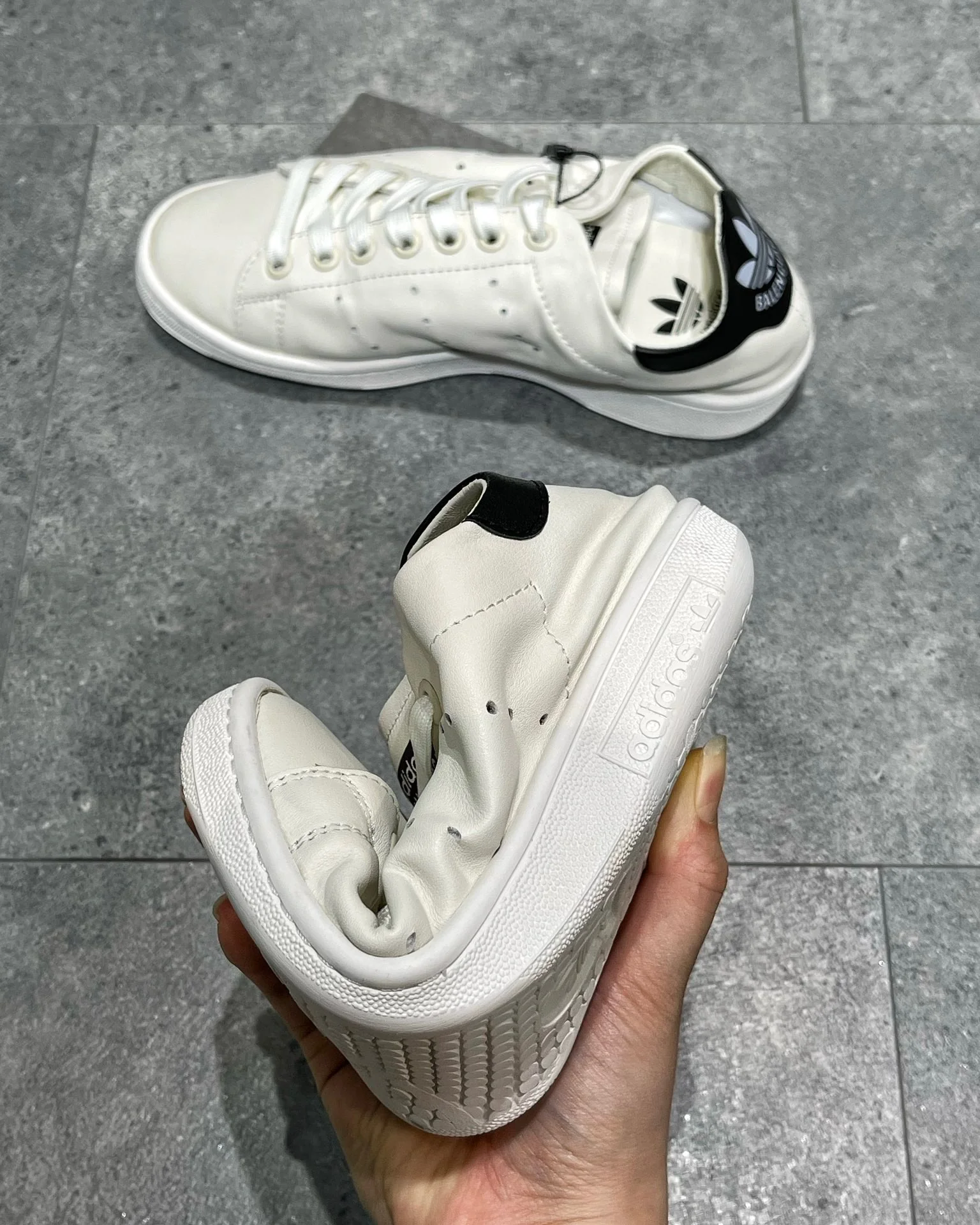 Black, White black and White green Shoes