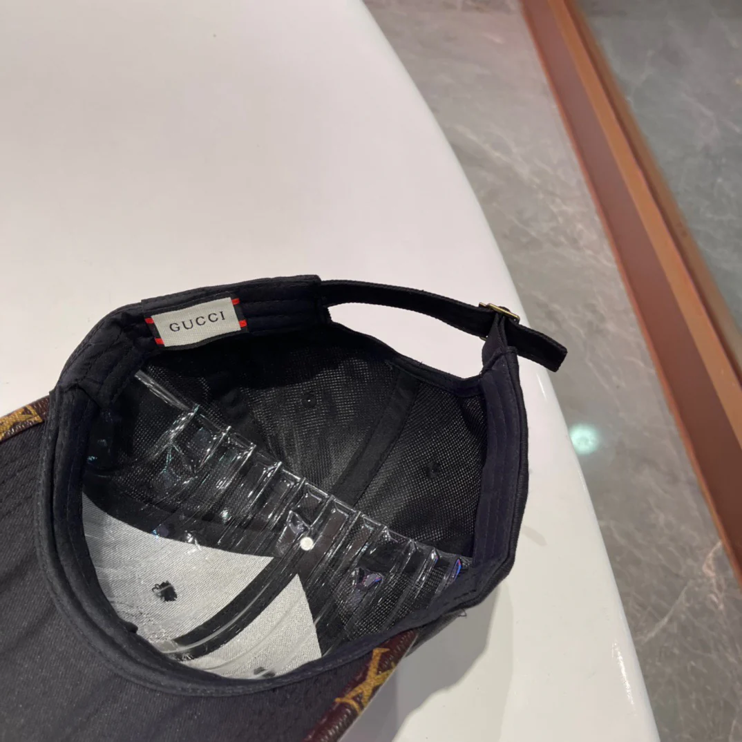 Brown, white, black and blue Caps