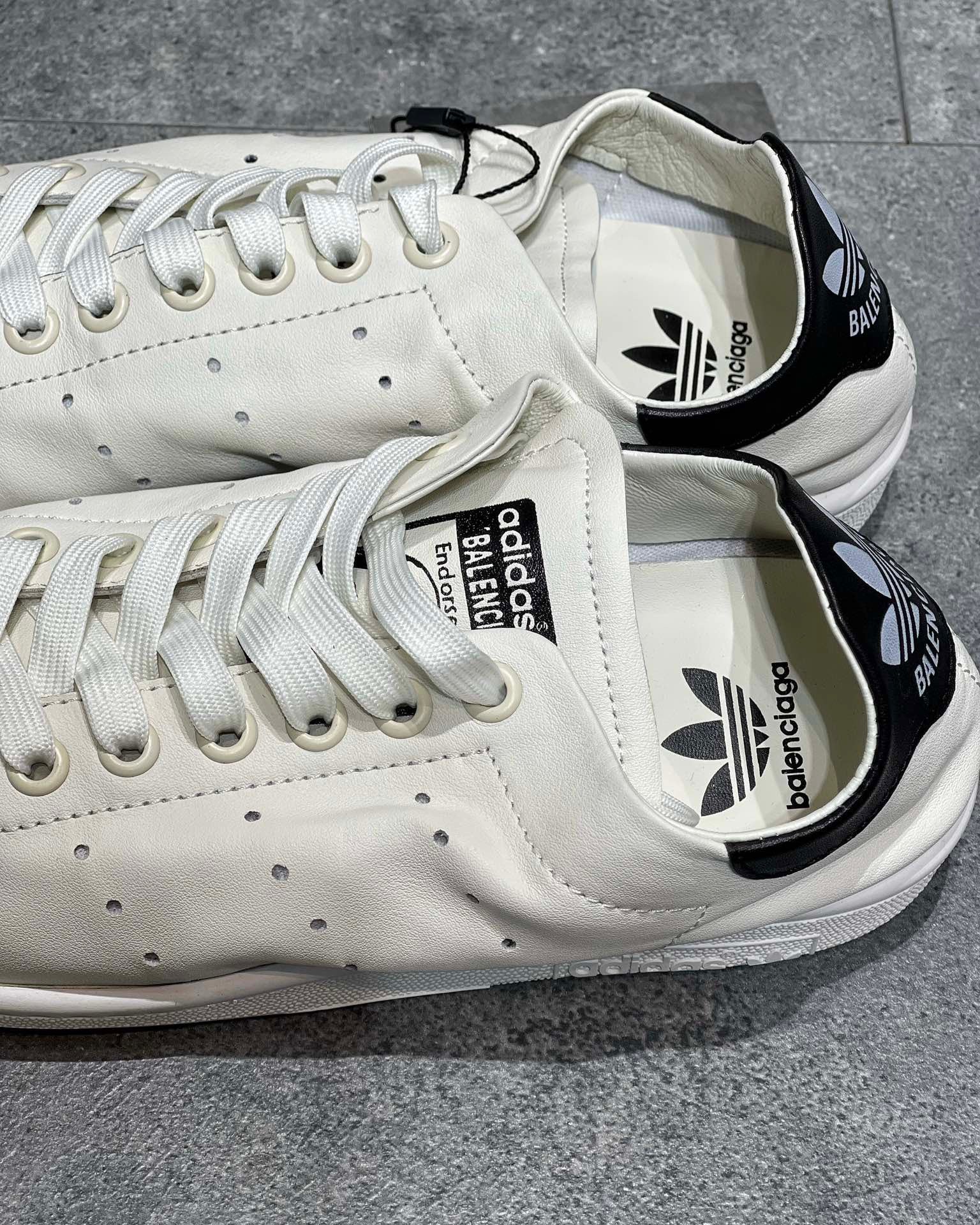 Black, White black and White green Shoes