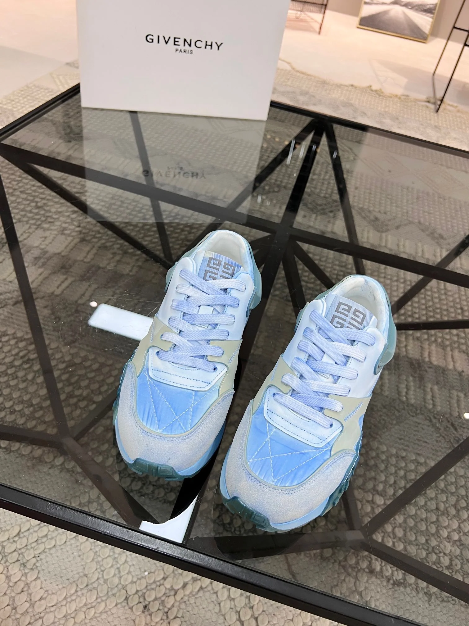 Orange, Light green, Yellow, White and Light Blue Shoes