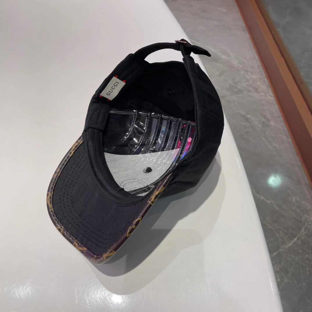 Brown, white, black and blue Caps