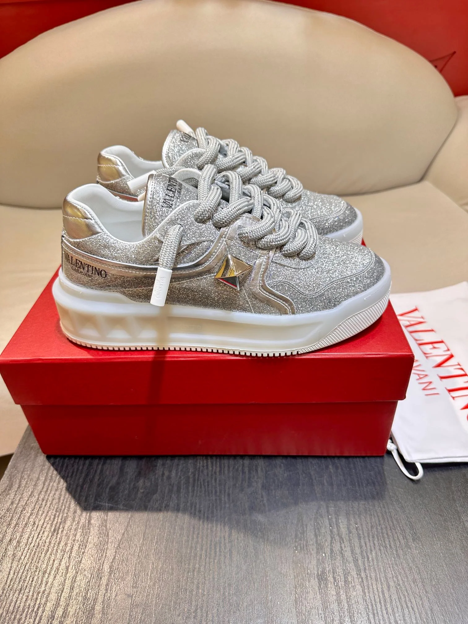 White and grey Shoes