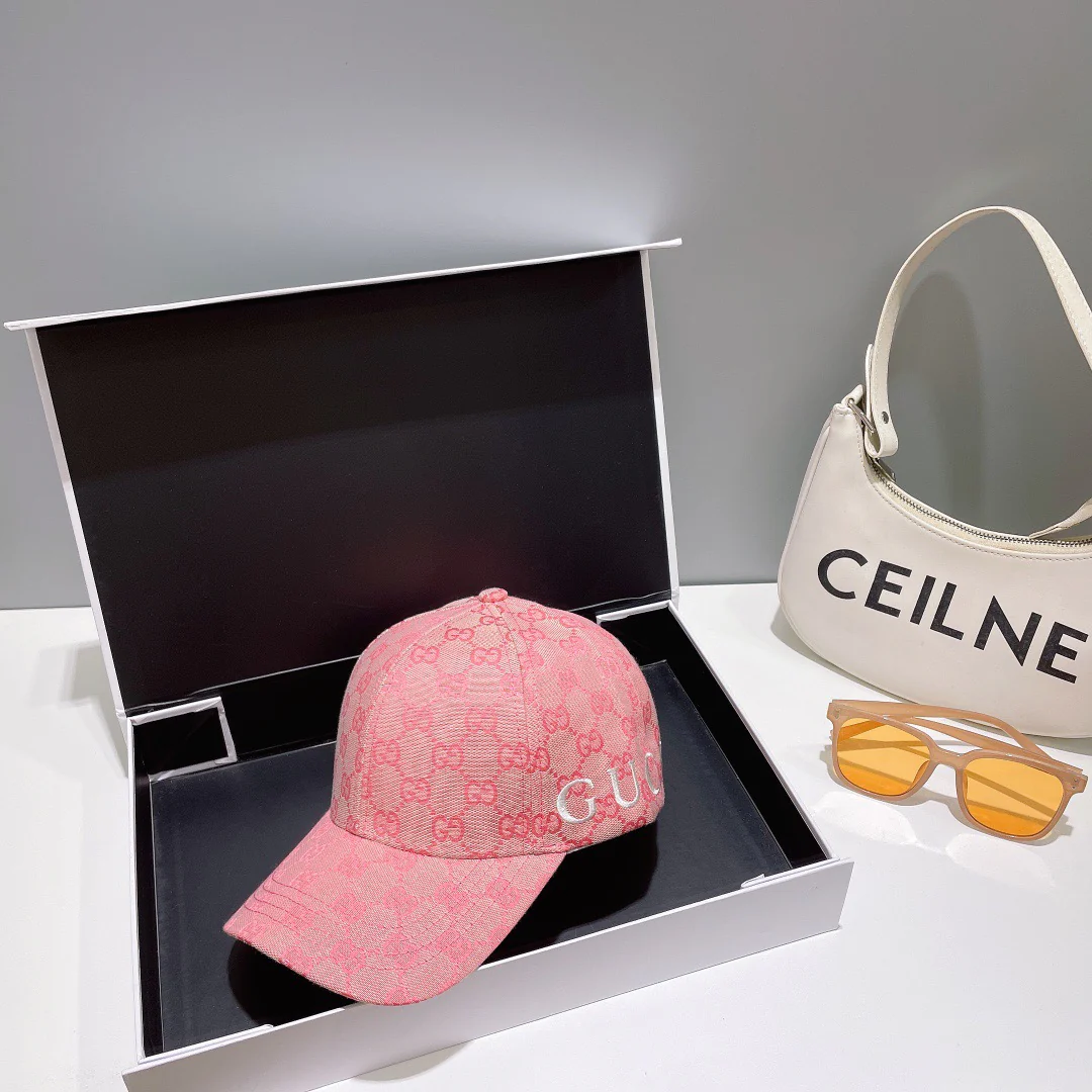 Pink, Brown and Black Caps