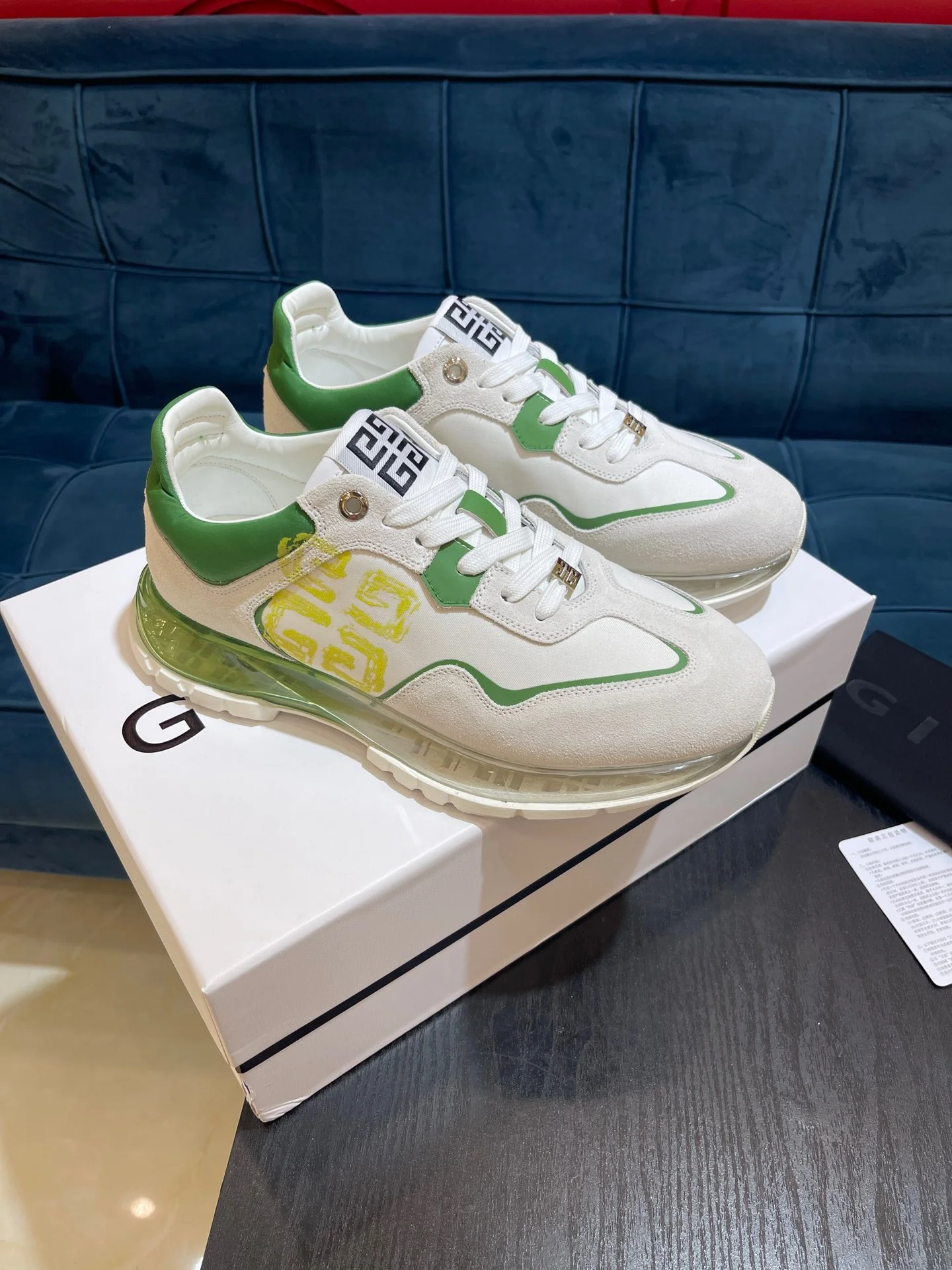 White yellow, White red, White black, White green and White blue Shoes