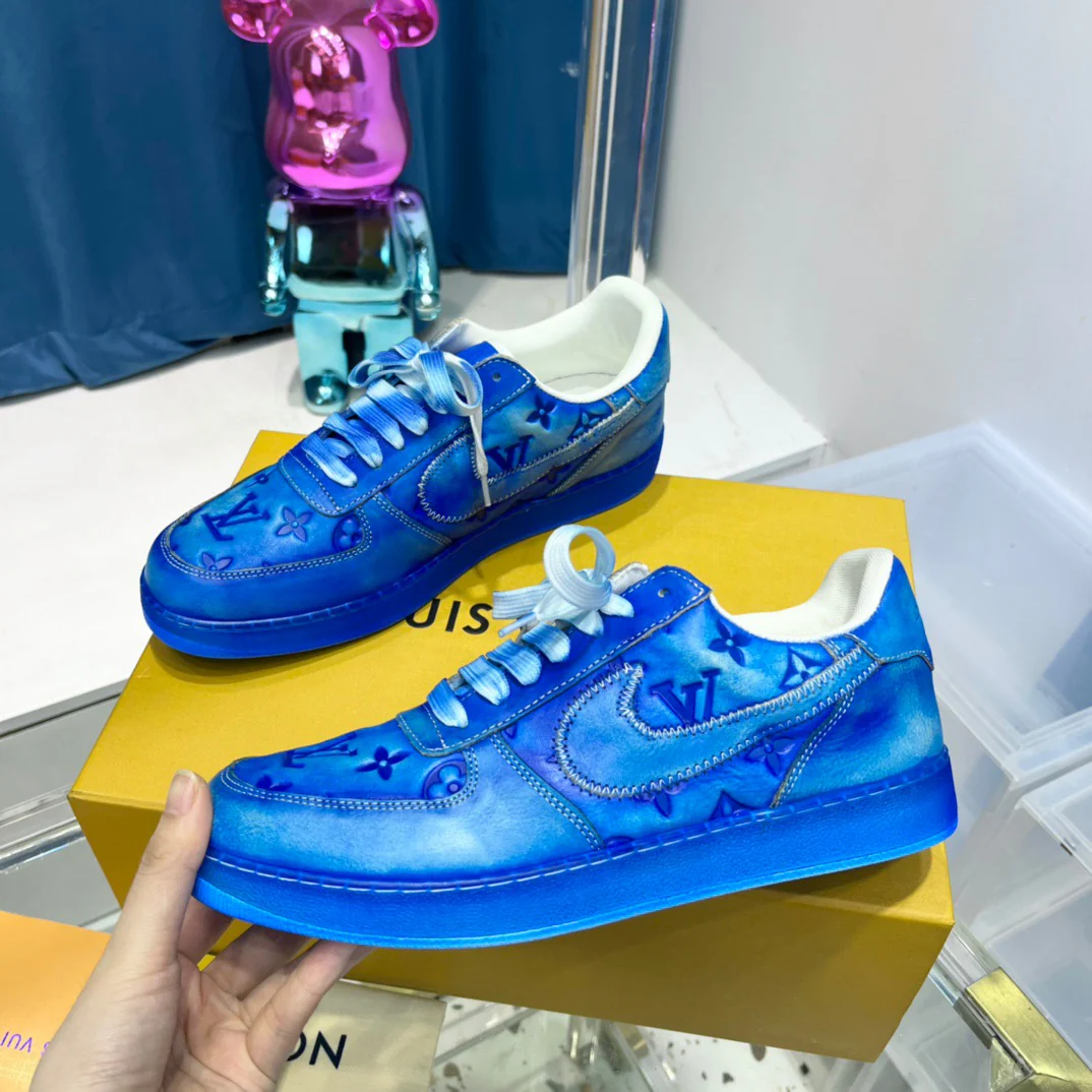 Blue, Green, Yellow and White Shoes