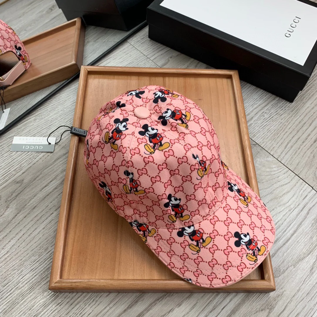 Pink, Blue and White Caps