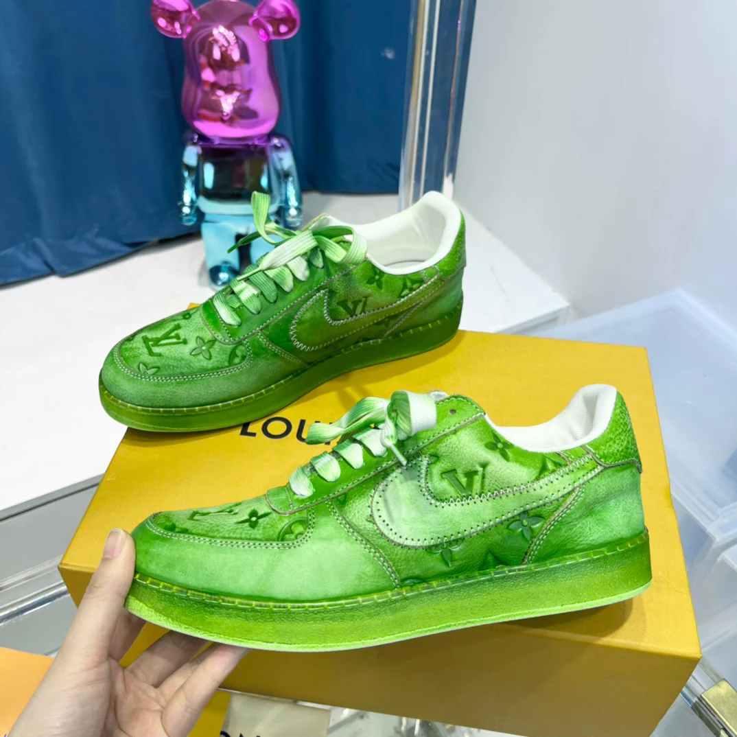 Blue, Green, Yellow and White Shoes