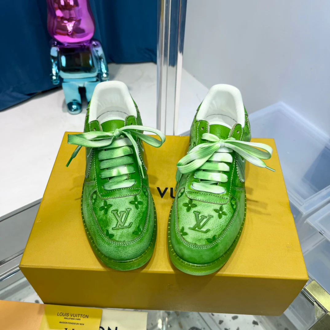 Blue, Green, Yellow and White Shoes