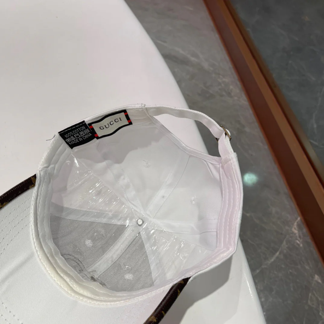 Brown, white, black and blue Caps