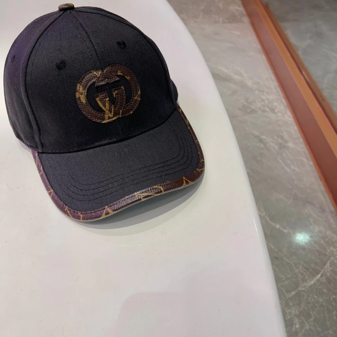 Brown, white, black and blue Caps