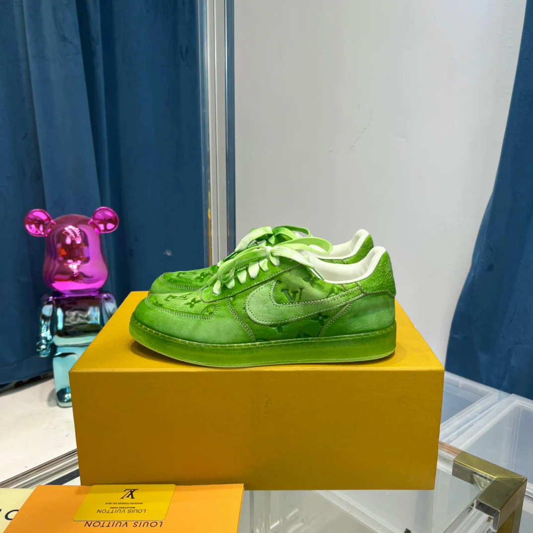 Blue, Green, Yellow and White Shoes