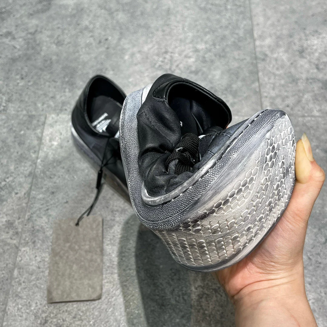 Black, White black and White green Shoes