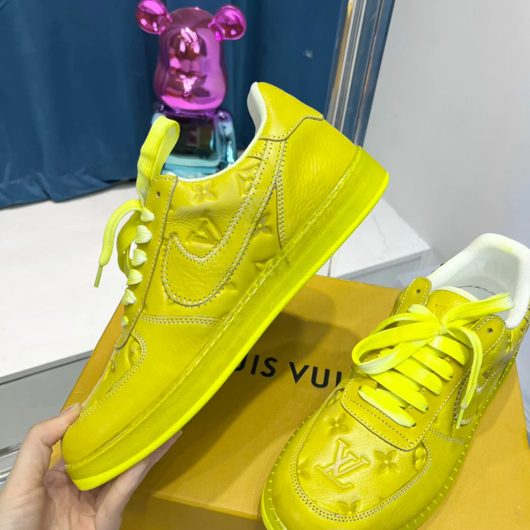 Blue, Green, Yellow and White Shoes