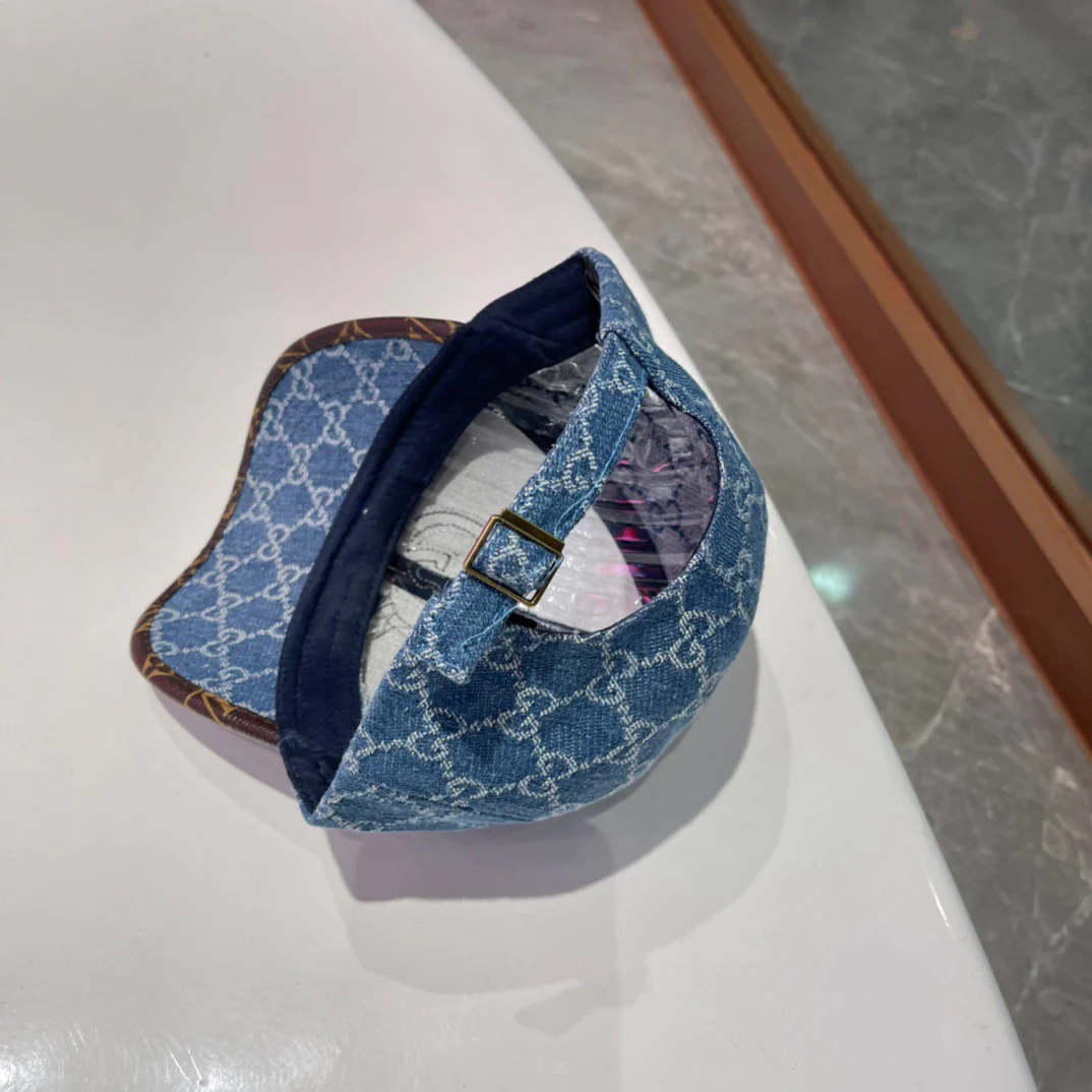 Brown, white, black and blue Caps