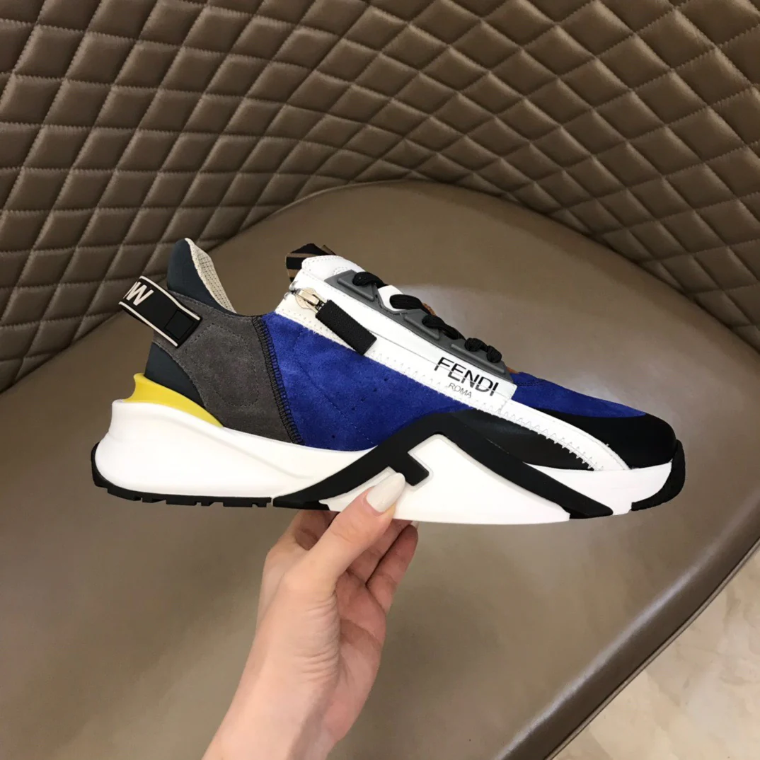 Blue and White Shoes