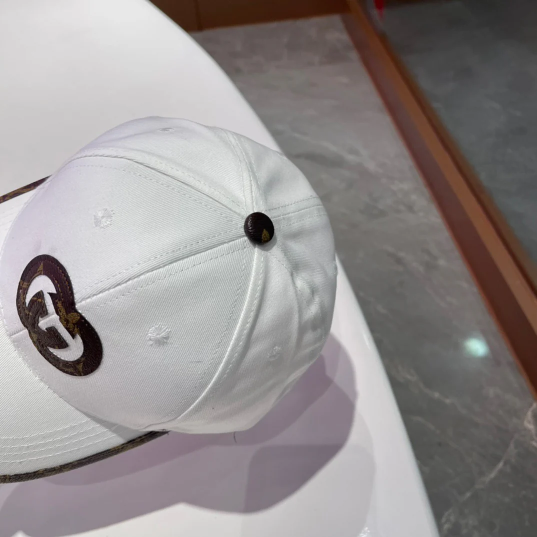 Brown, white, black and blue Caps