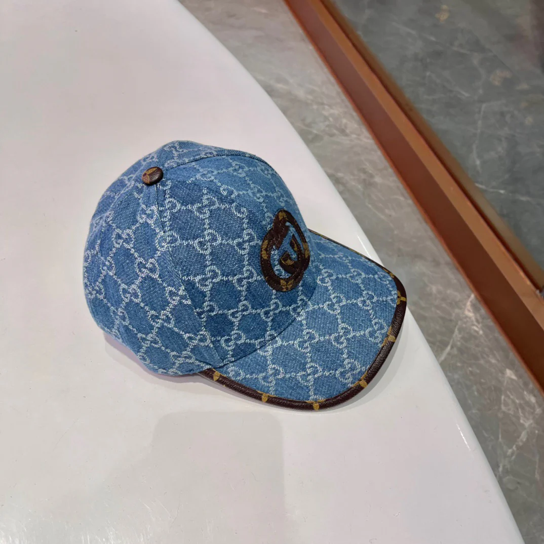 Brown, white, black and blue Caps