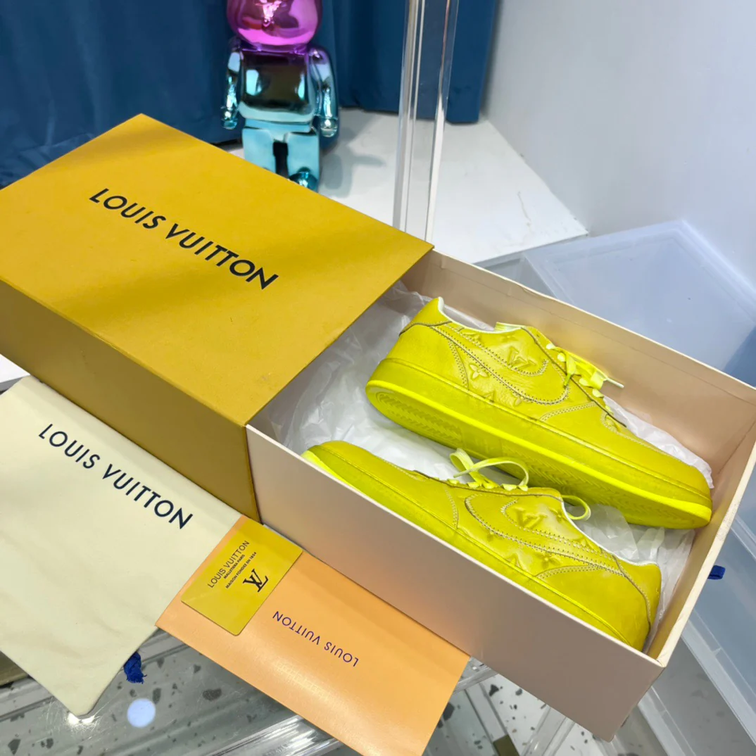 Blue, Green, Yellow and White Shoes