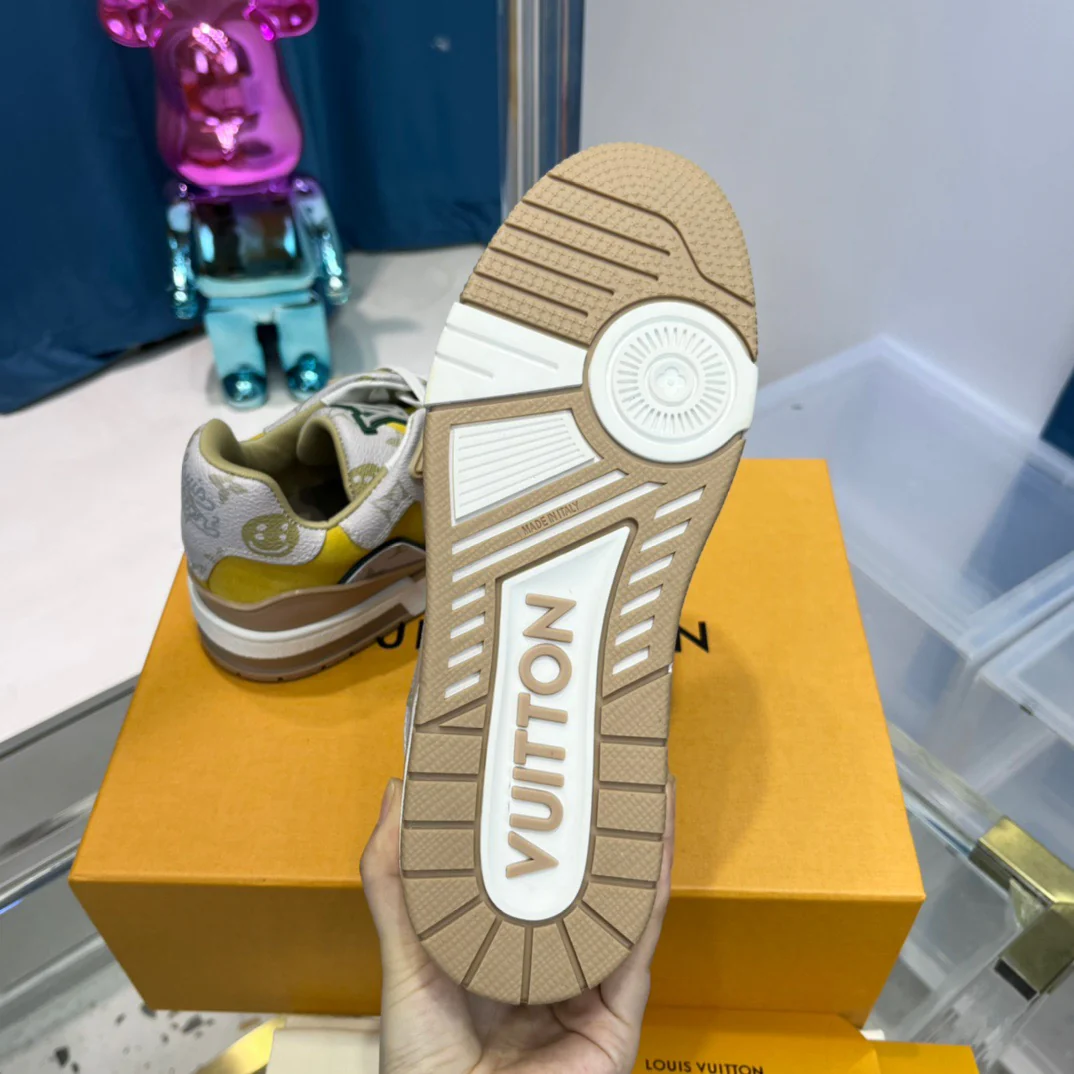 Blue green, Yellow white and Black white Shoes