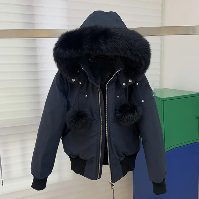 Winter jacket for women real fox fur XS-3XL