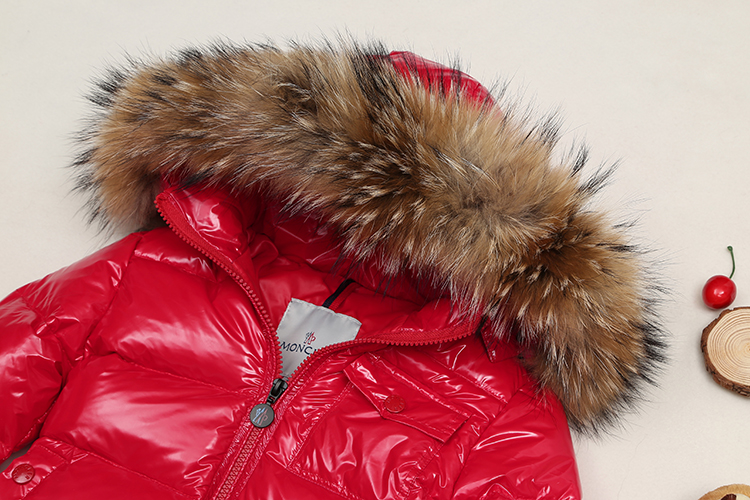 Winter jacket for kids with big fur 90% white duck down filler