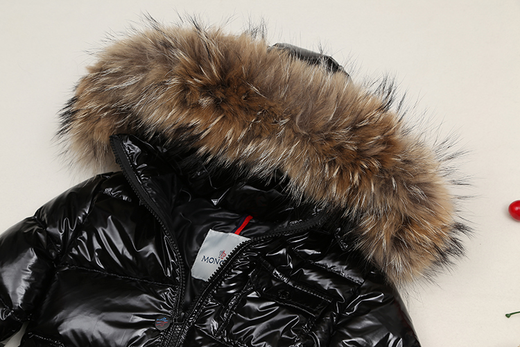 Winter jacket for kids with big fur 90% white duck down filler