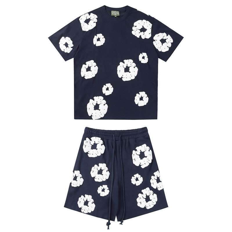 Summer printed short sleeved shorts casual sets pure cotton S-XL