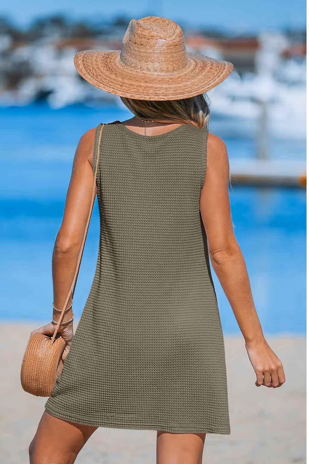 Ralph Luaren  Waffle Knit Hem Twist Cover-Up