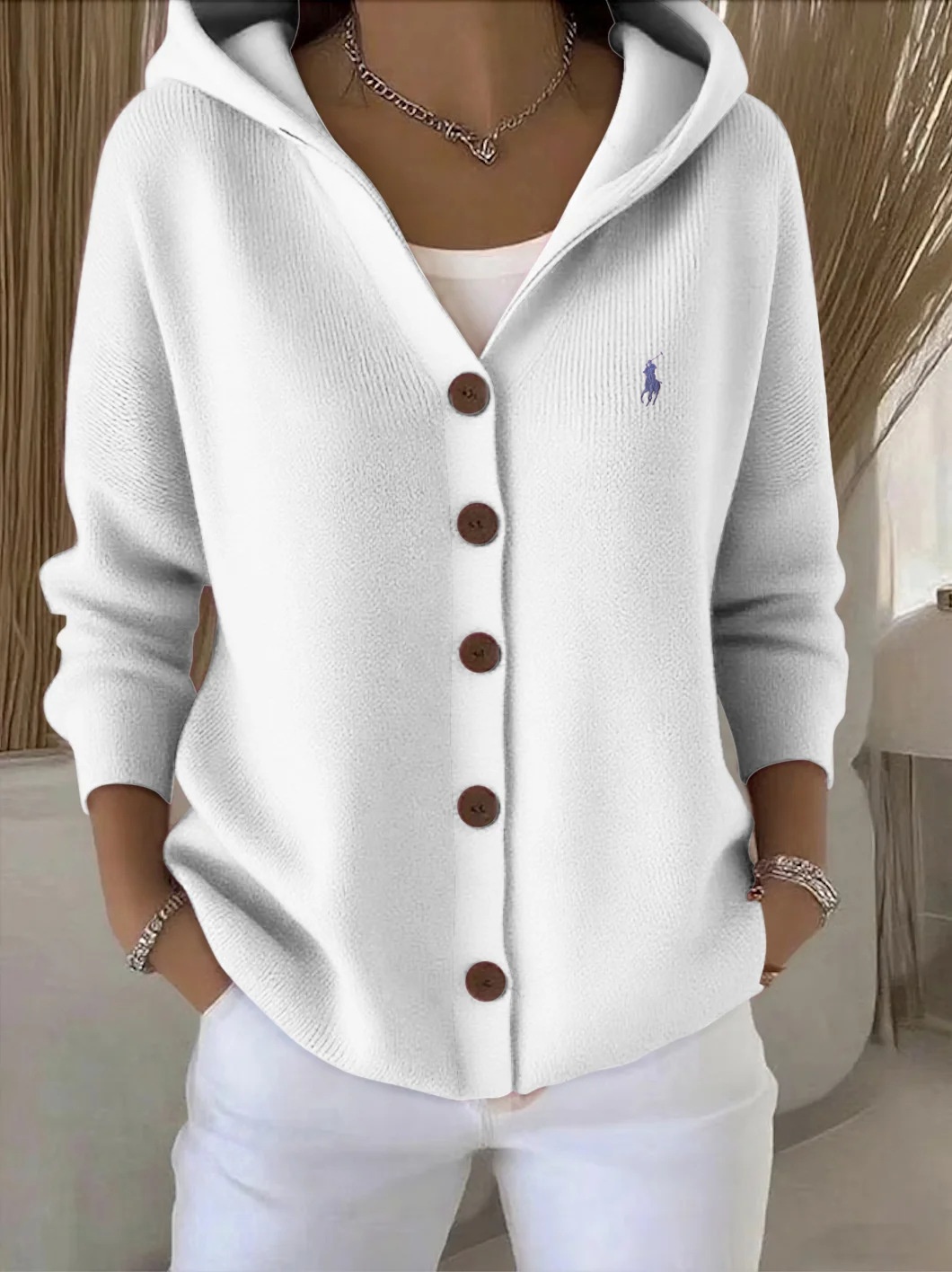 Ralph Lauren® Women's Plain Casual Cardigan Knitted Cardigan
