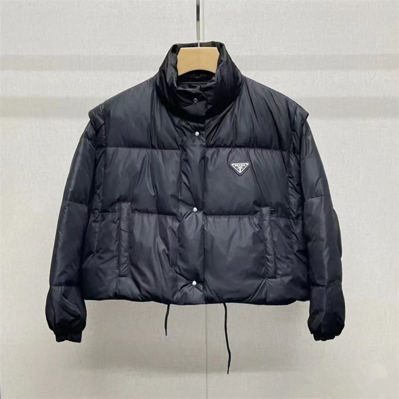 Winter jacket for women Detachable sleeves puffer jacket S-L