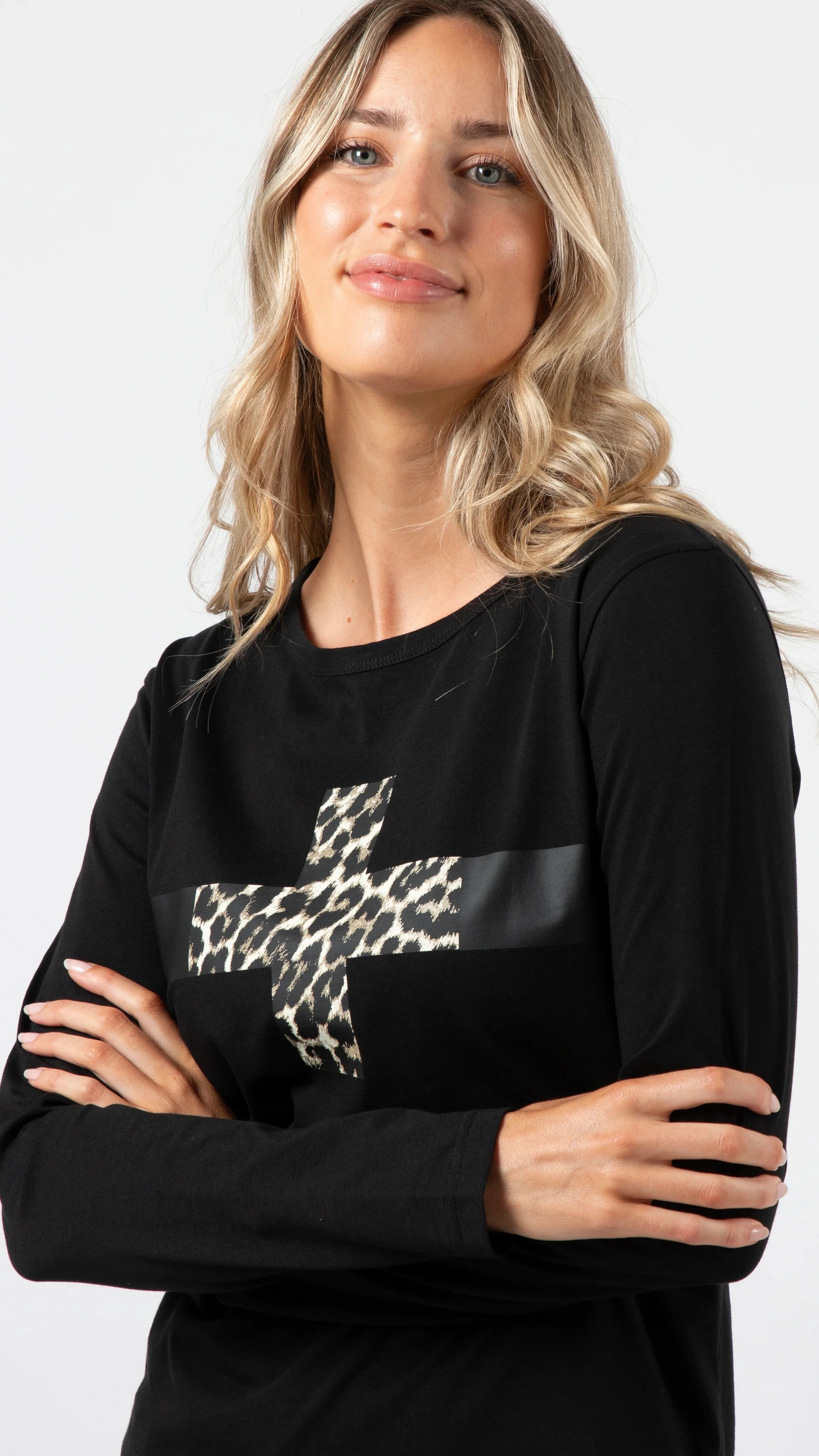 LS Black With Leopard Cross