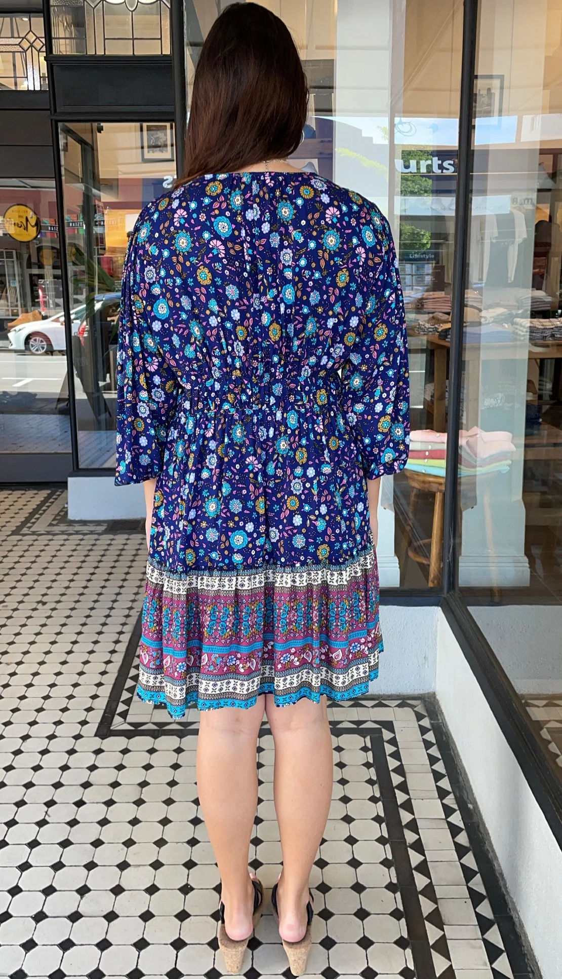 Harmony Floral Border Print Dress