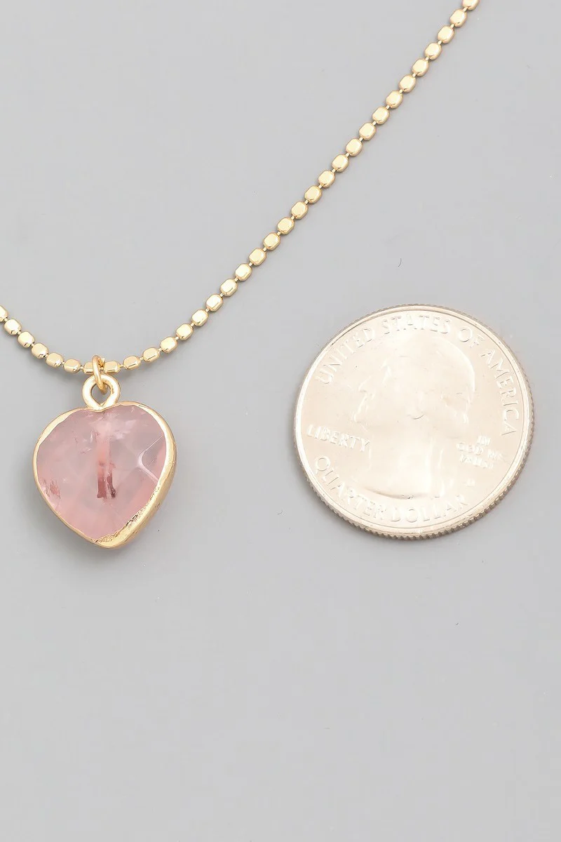 FMN057 White Howlite Heart Necklace