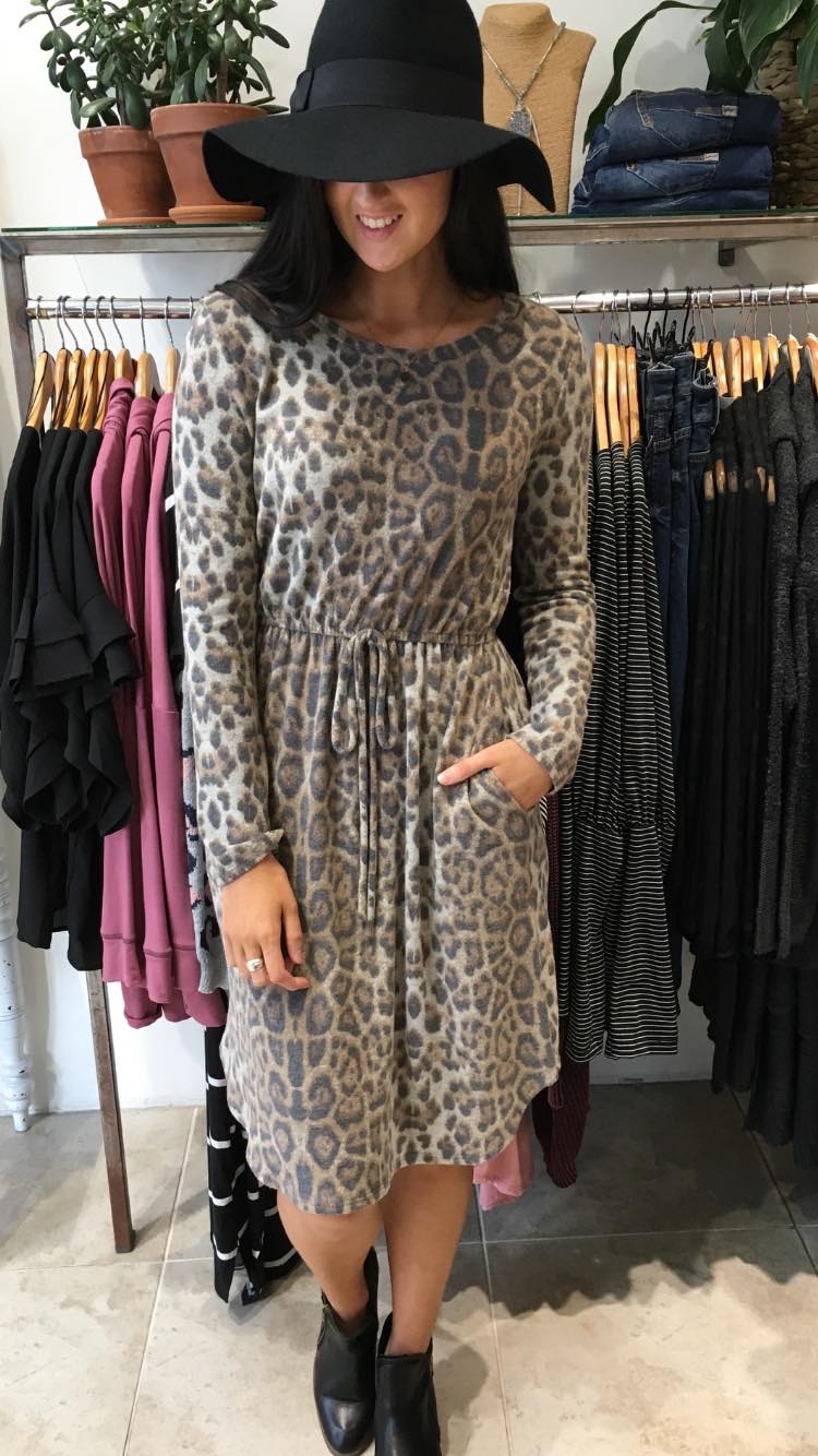 Vera Long Sleeve Dress Brown