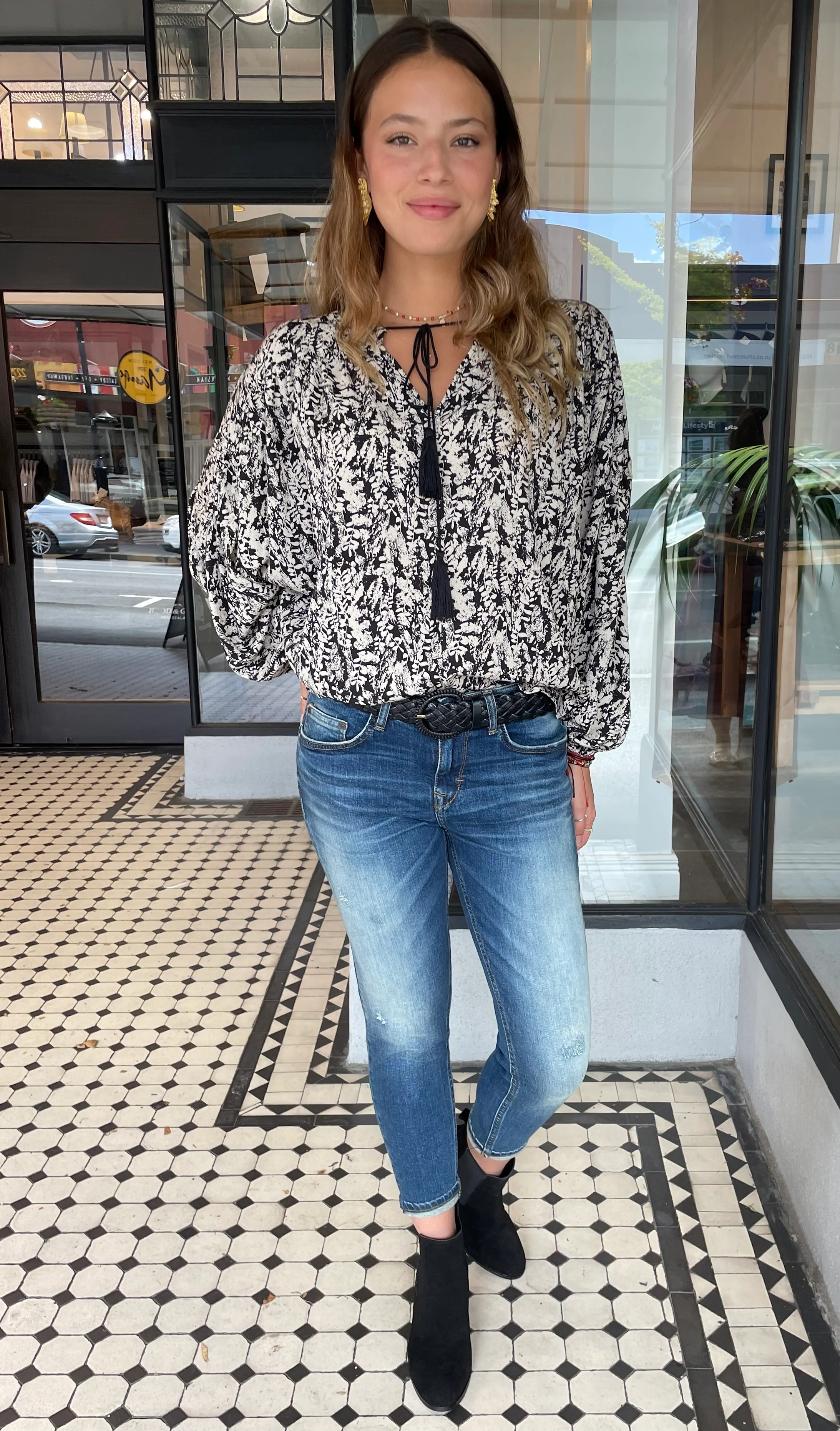 Madison Dolman Sleeve Top Black