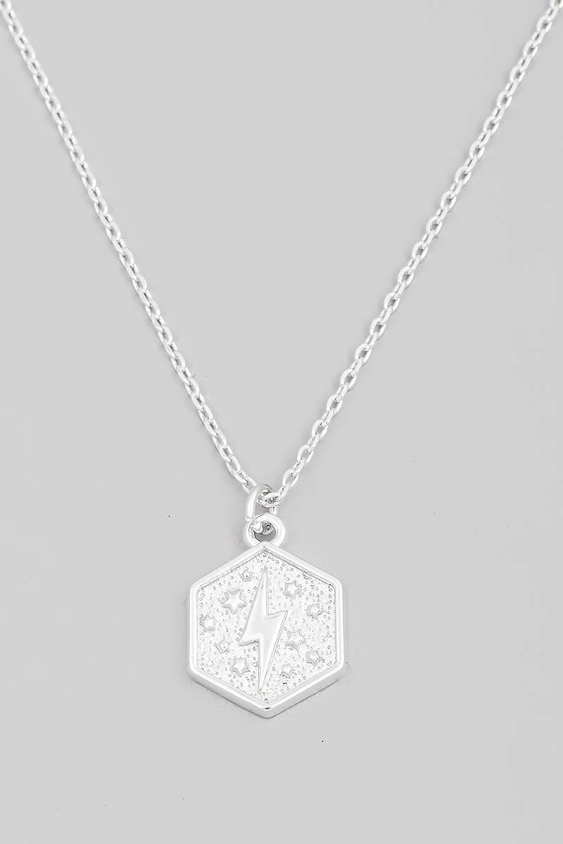 FMN133 Lightning Bolt Pendant Silver