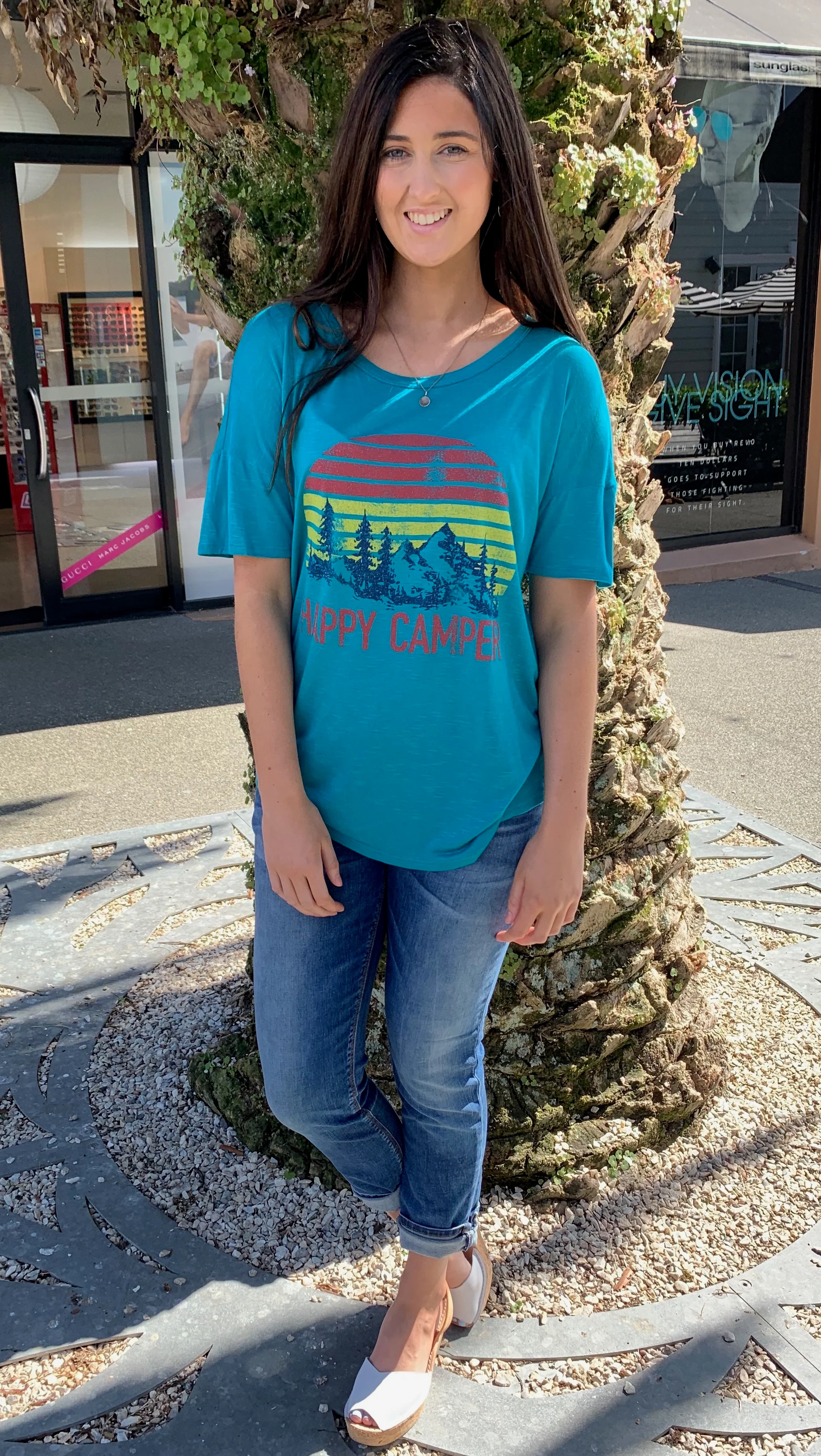 Happy Camper Tee Teal