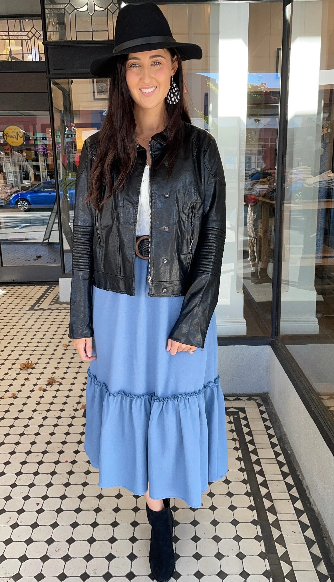 Rachel Ruffle Skirt Blue