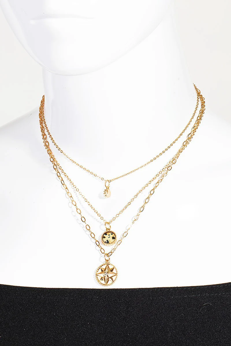 FMN170 3 Layered Necklace Gold DJ