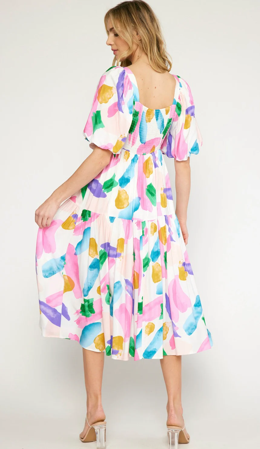 Mischa Abstract Print Midi Dress