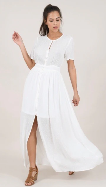 Molly Bracken White Swiss Dot Dress