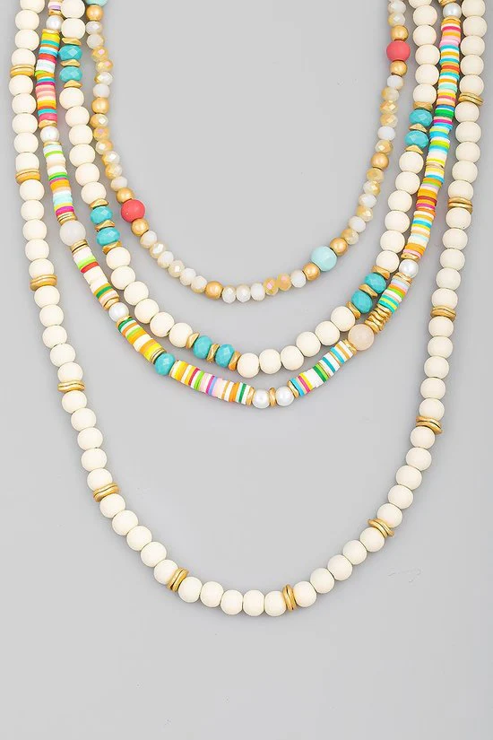 FMN143 Mixed Bead Layered Necklace