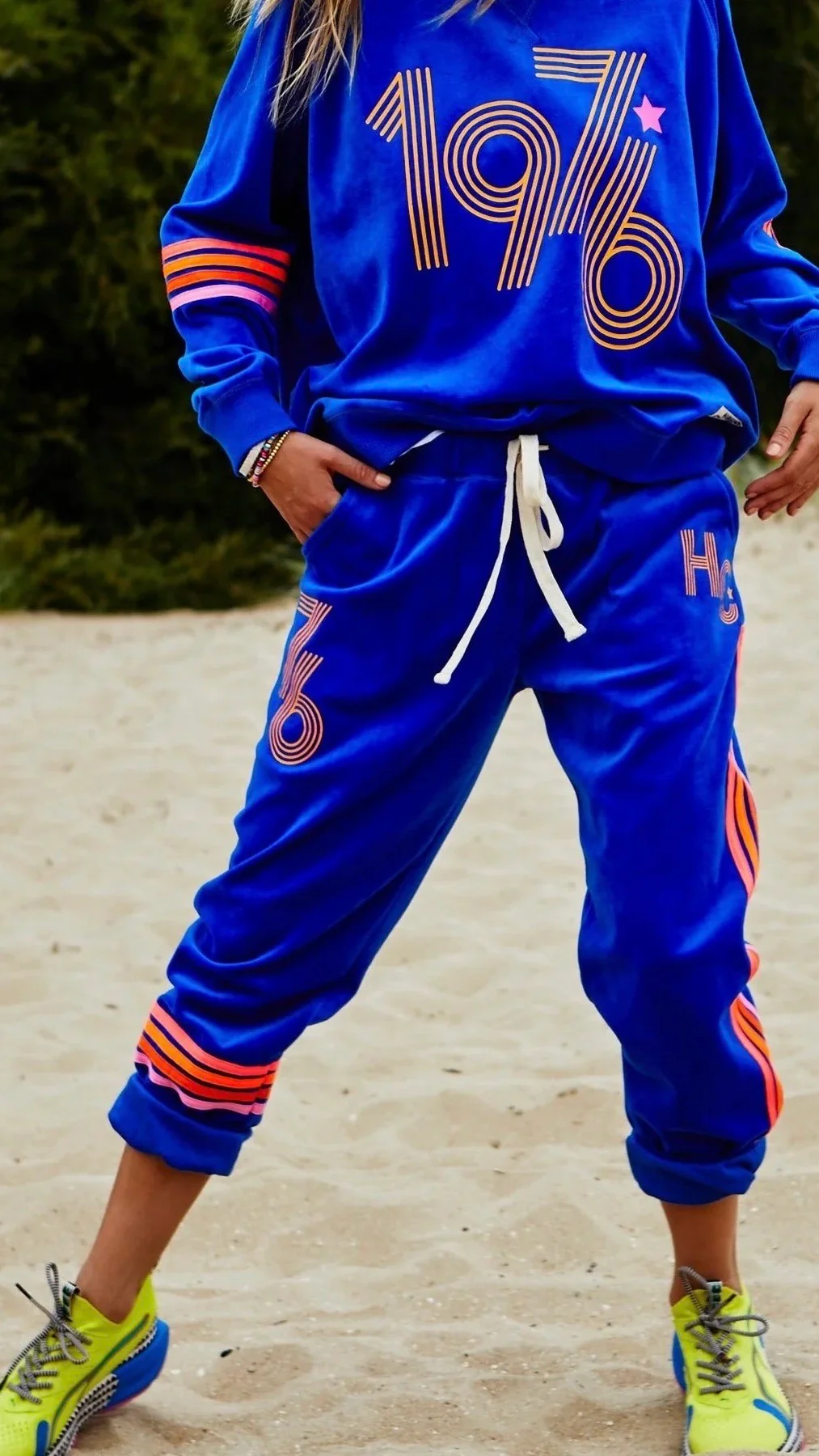 Retro 76 Velour Track Pant Royal