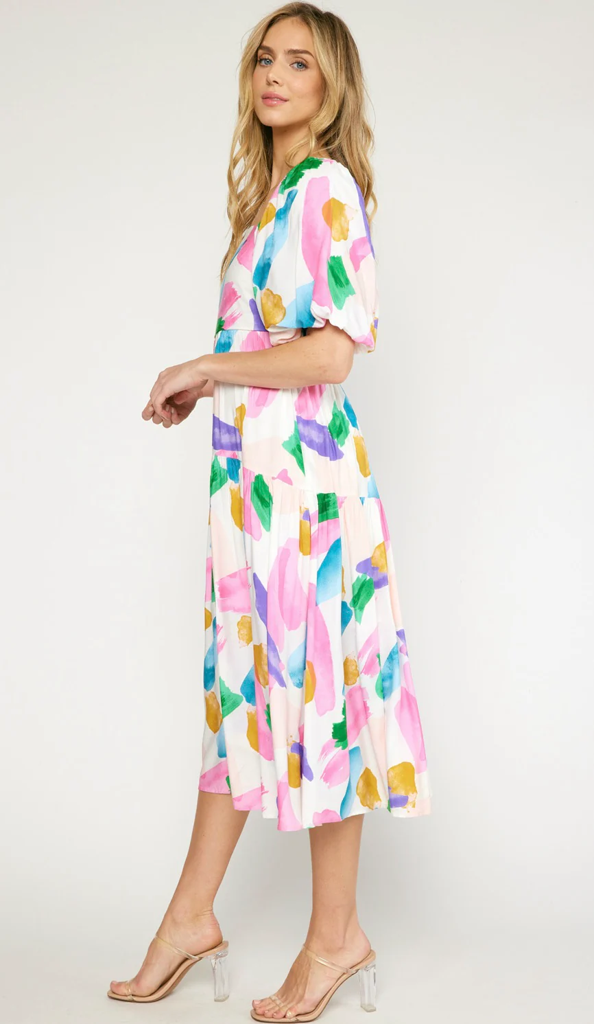 Mischa Abstract Print Midi Dress