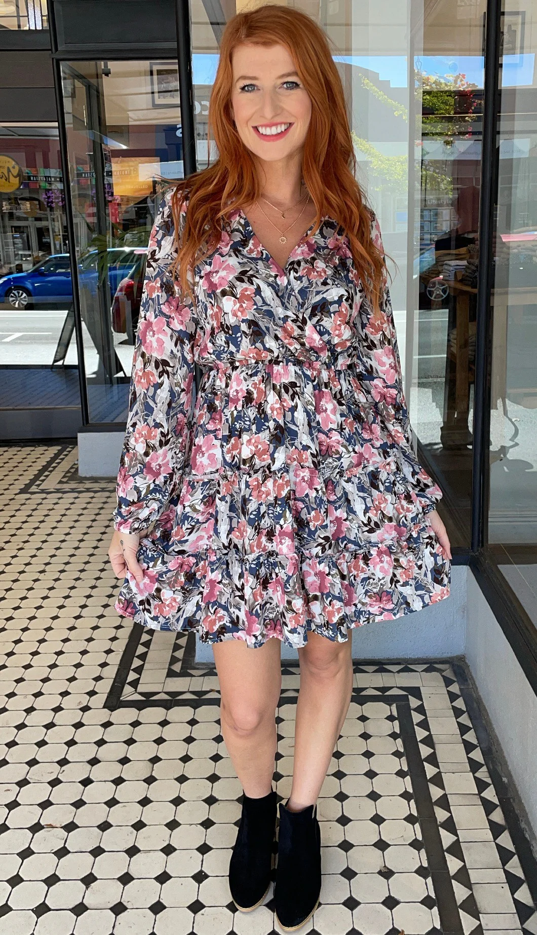 Serene Floral Long Sleeve Dress